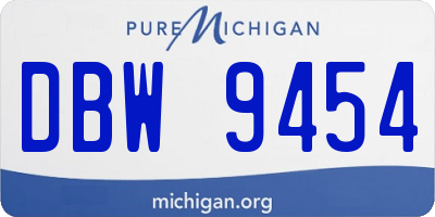 MI license plate DBW9454