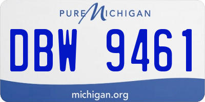 MI license plate DBW9461