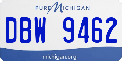 MI license plate DBW9462