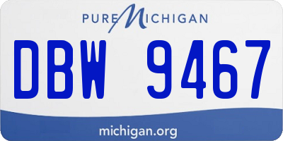 MI license plate DBW9467