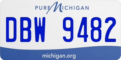 MI license plate DBW9482