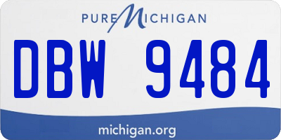 MI license plate DBW9484