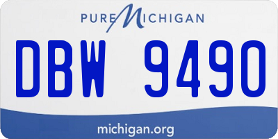 MI license plate DBW9490