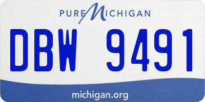 MI license plate DBW9491