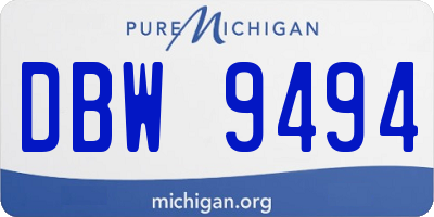 MI license plate DBW9494
