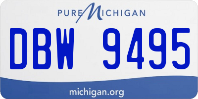 MI license plate DBW9495