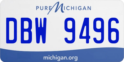 MI license plate DBW9496