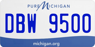 MI license plate DBW9500