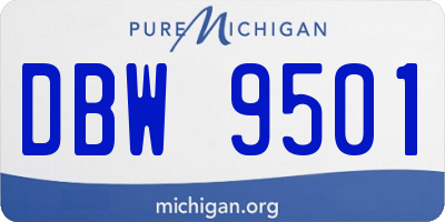 MI license plate DBW9501
