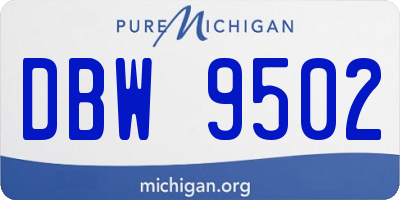 MI license plate DBW9502