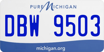 MI license plate DBW9503