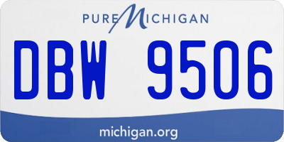MI license plate DBW9506