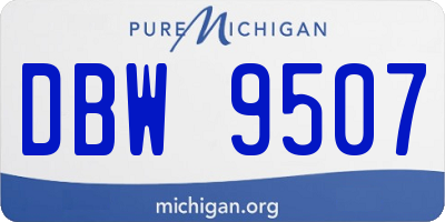 MI license plate DBW9507
