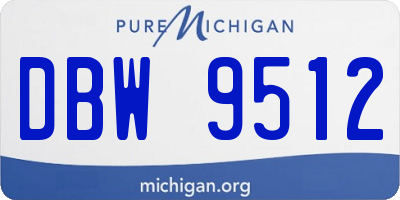 MI license plate DBW9512