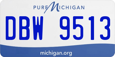 MI license plate DBW9513