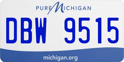MI license plate DBW9515