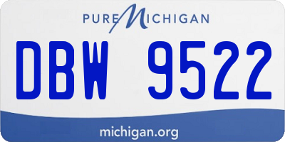MI license plate DBW9522