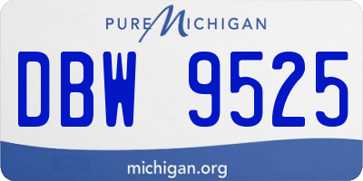 MI license plate DBW9525
