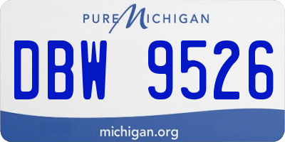 MI license plate DBW9526