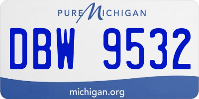 MI license plate DBW9532
