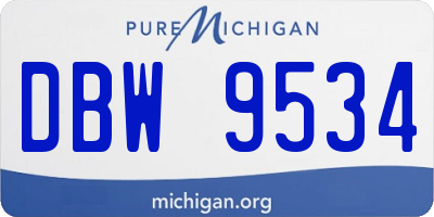 MI license plate DBW9534