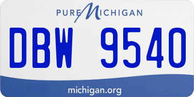 MI license plate DBW9540