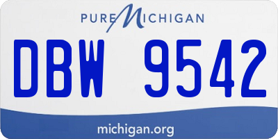 MI license plate DBW9542