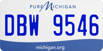 MI license plate DBW9546