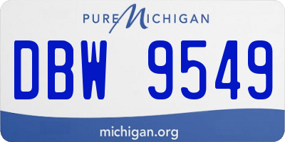 MI license plate DBW9549