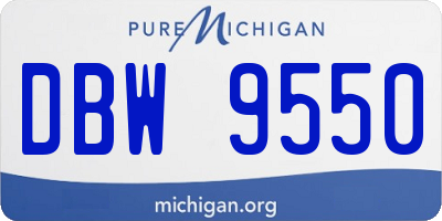 MI license plate DBW9550