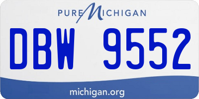 MI license plate DBW9552