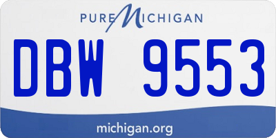 MI license plate DBW9553