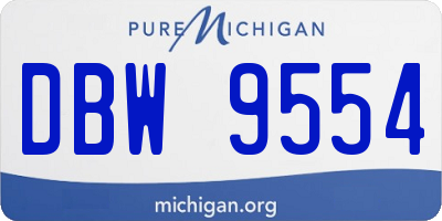 MI license plate DBW9554