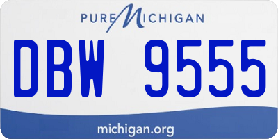 MI license plate DBW9555