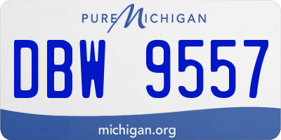 MI license plate DBW9557