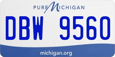 MI license plate DBW9560