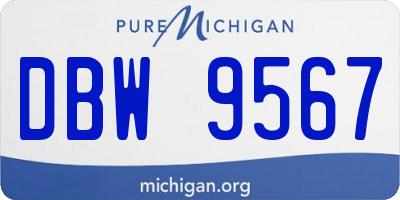 MI license plate DBW9567