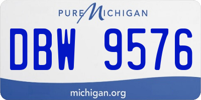 MI license plate DBW9576