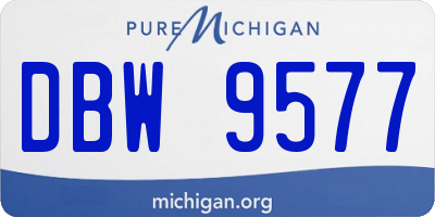 MI license plate DBW9577