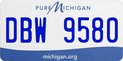 MI license plate DBW9580