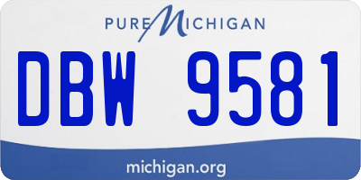 MI license plate DBW9581