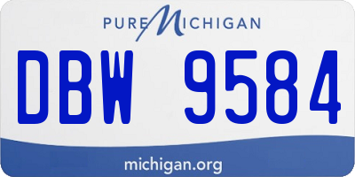 MI license plate DBW9584