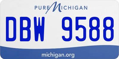 MI license plate DBW9588