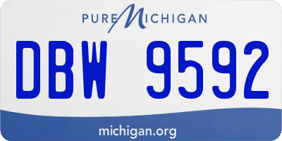 MI license plate DBW9592