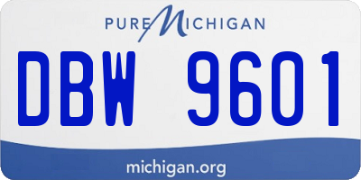 MI license plate DBW9601