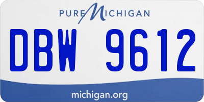 MI license plate DBW9612