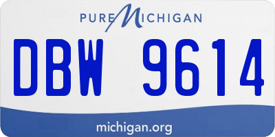 MI license plate DBW9614