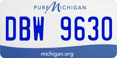 MI license plate DBW9630
