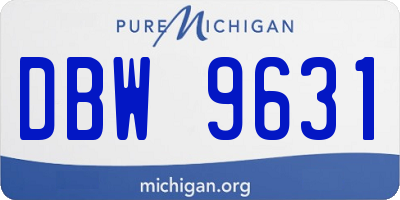 MI license plate DBW9631