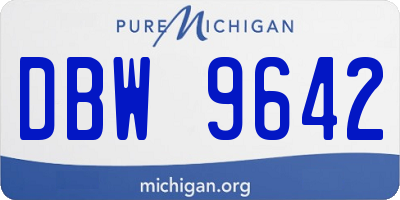 MI license plate DBW9642